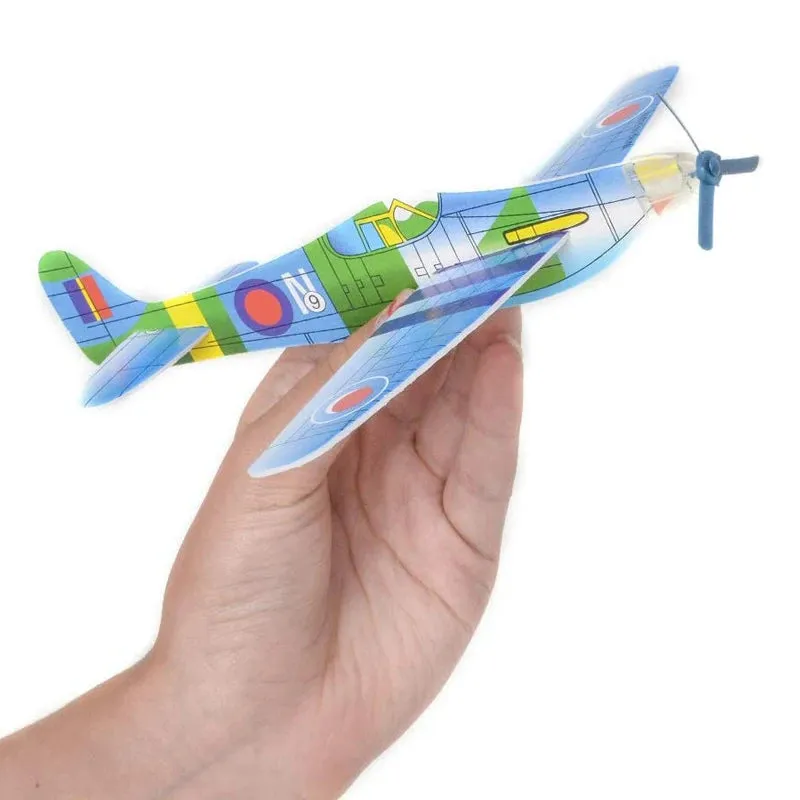 12 Pack DIY Flying Glider Planes - Fun Foam Aircraft Toys for Kids