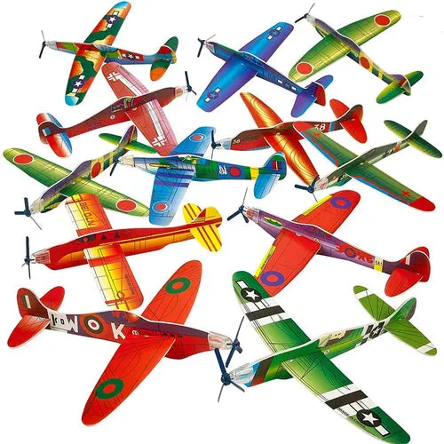 12 Pack DIY Flying Glider Planes - Fun Foam Aircraft Toys for Kids