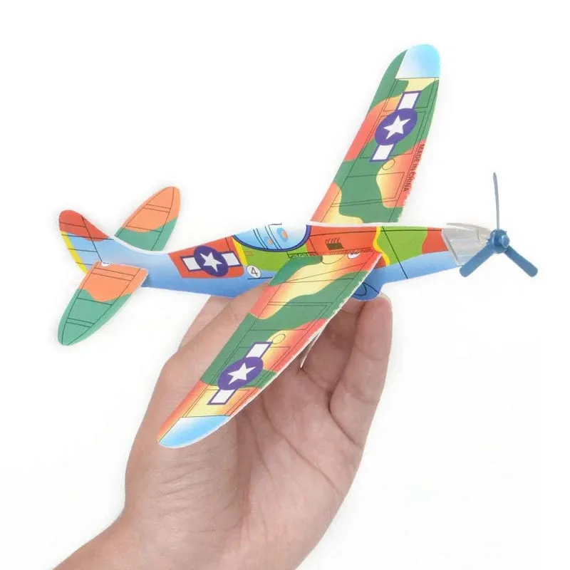 12 Pack DIY Flying Glider Planes - Fun Foam Aircraft Toys for Kids