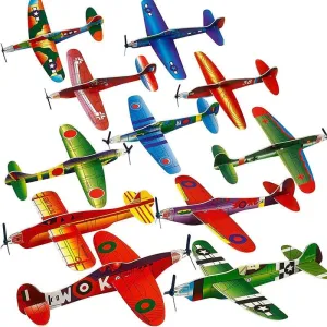 12 Pack DIY Flying Glider Planes - Fun Foam Aircraft Toys for Kids