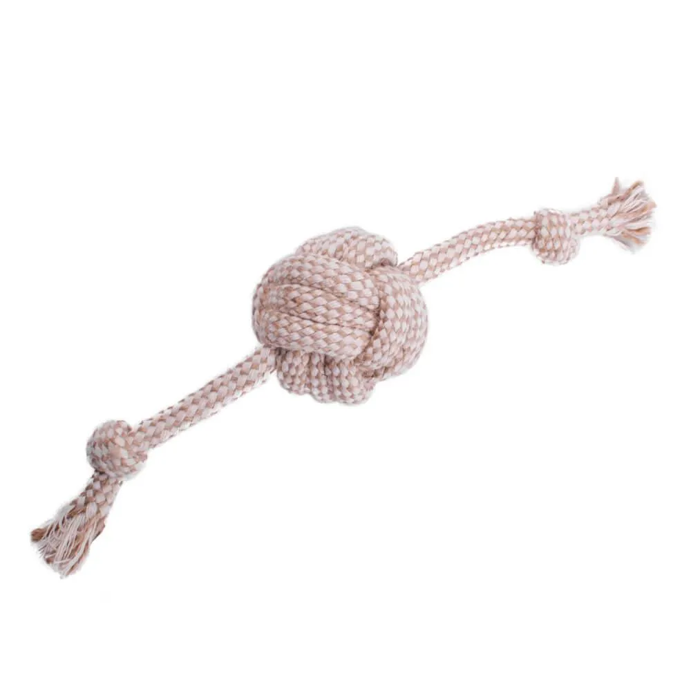 AllPetSolutions Natural Hemp Rope Dog Ball Toy