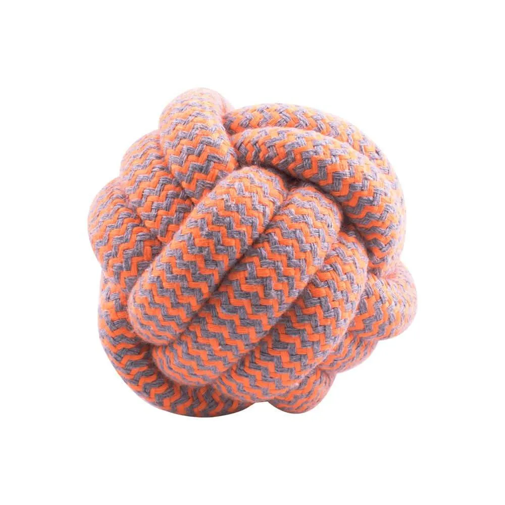 AllPetSolutions Rope Dog Ball, Orange