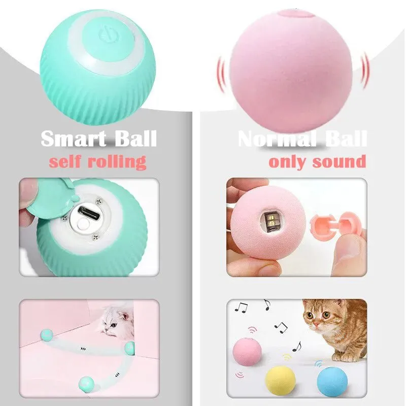 Anniepaw Pet Automatic Rolling Cat Toy Training Self-propelled Kitten Toy Indoor Interactive Play Electric Smart Cat Ball Toy Supplies