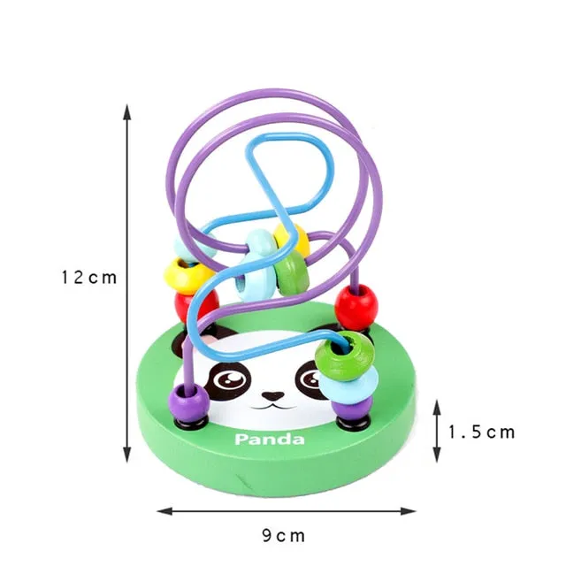 Baby Montessori Educational Math Toy Wooden mini Circles Bead Wire Maze Roller Coaster Abacus Puzzle toys For Kids Boy Girl Gift