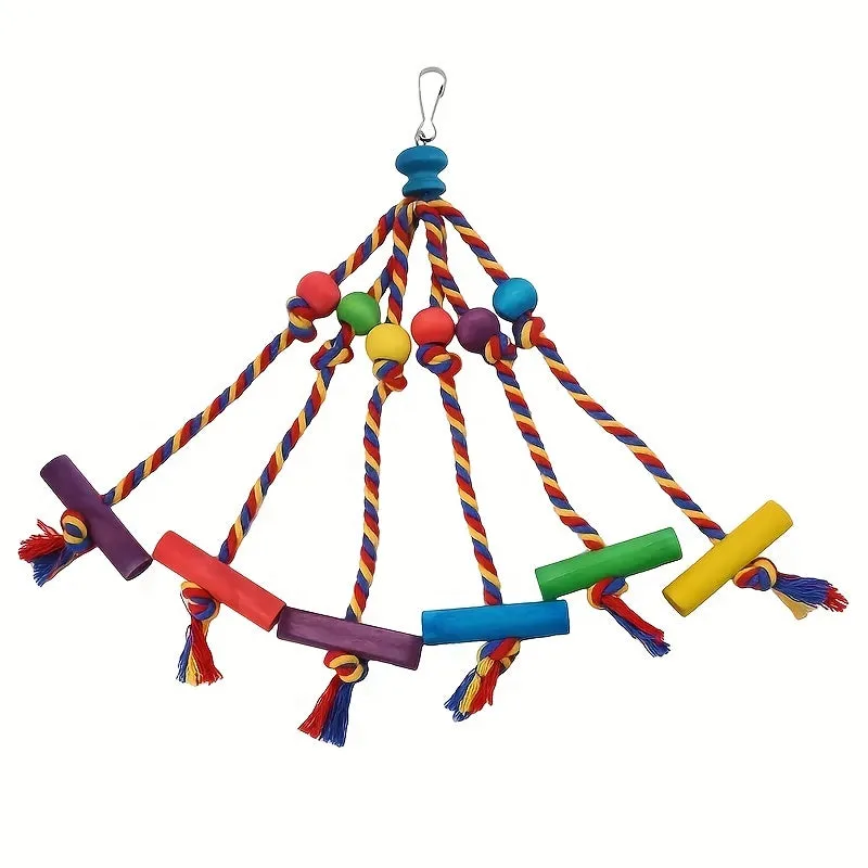 BiteResistant Cotton Rope Bird Toy for Playful Parrots