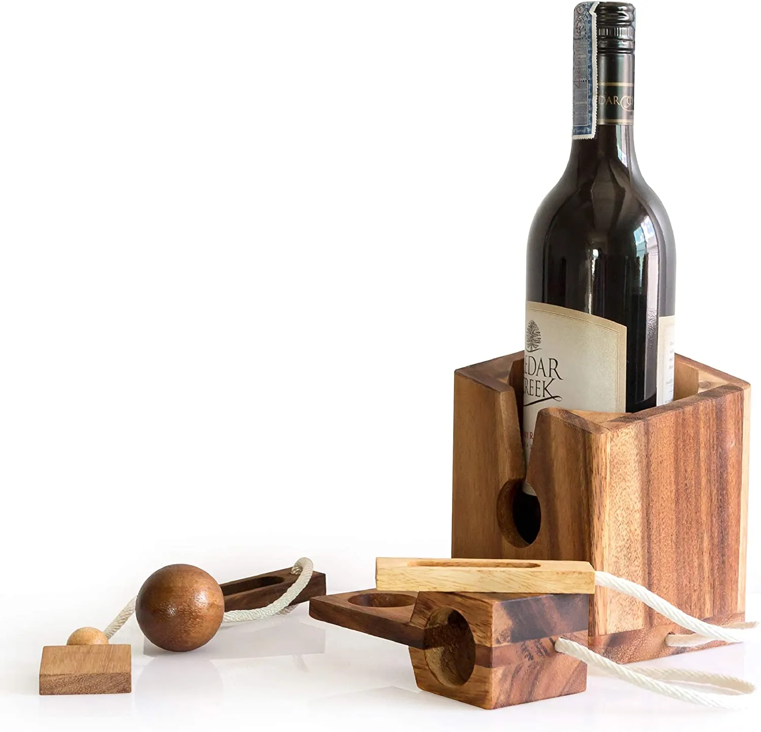 Brainteaser wine bottle mystery lock puzzle- open the lock before you can have a drink! Great party gift