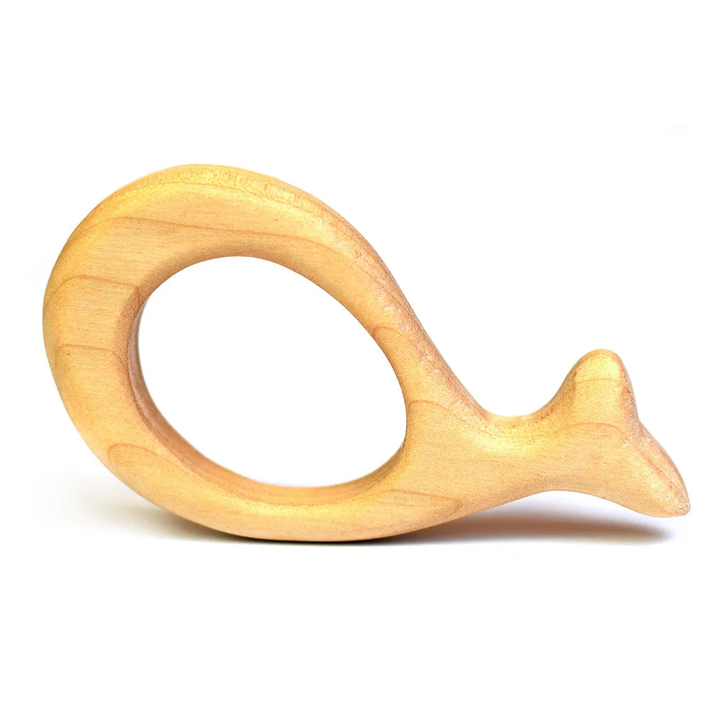 Bumbu Handmade Wooden Whale Baby Teether