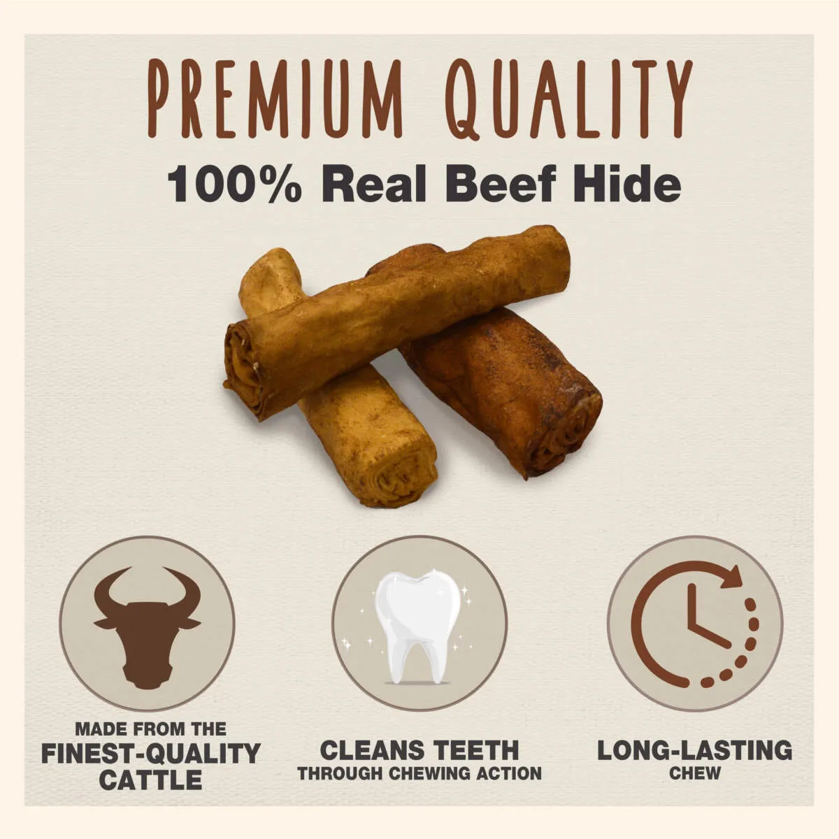 Cadet Premium Grade Beef Hide Curls Peanut Butter Flavor 1-lb, Dog Chew