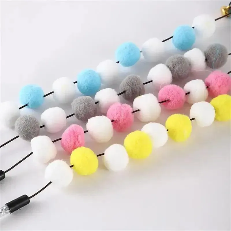 Color-Matching Pompon Cat Teaser Stick