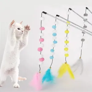 Color-Matching Pompon Cat Teaser Stick