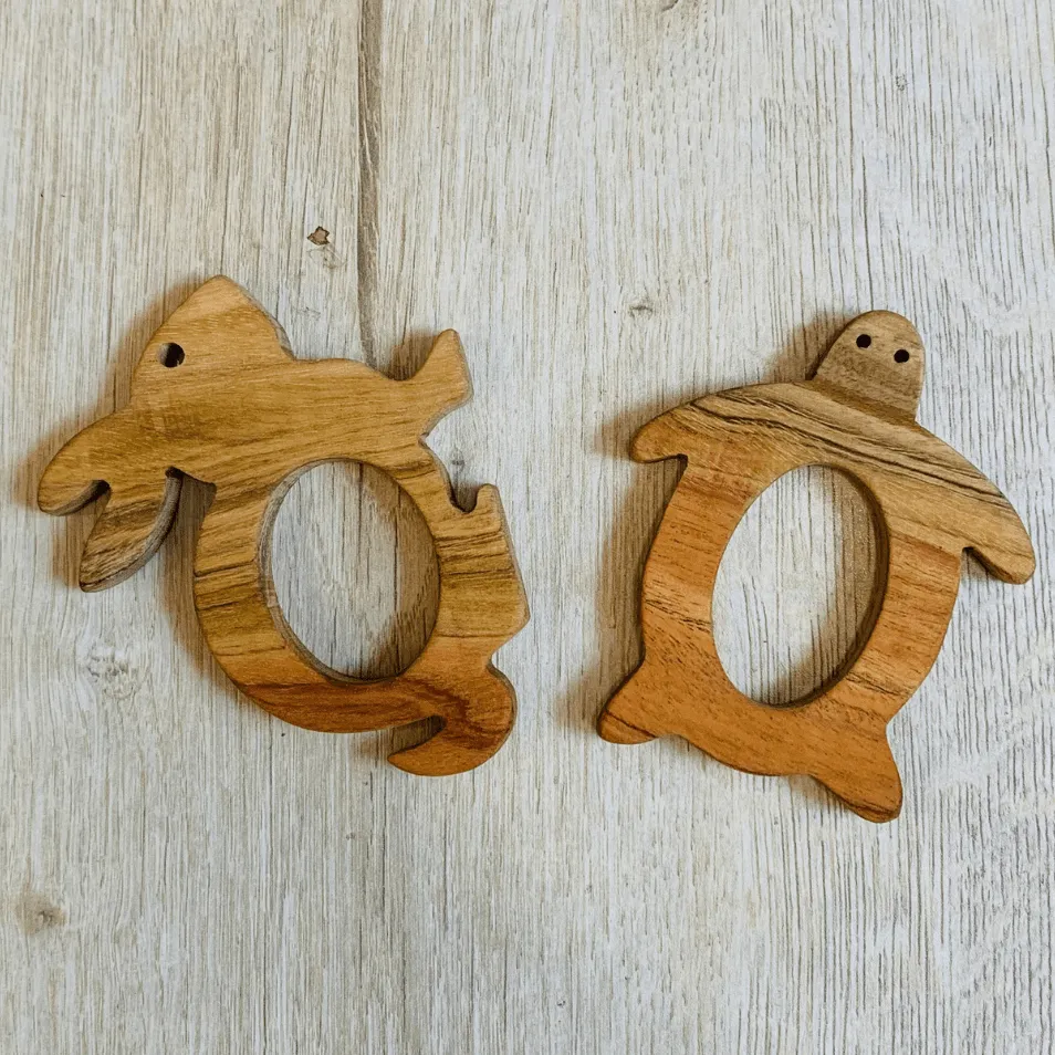 Earthytweens Neem Wood Bunny & Turtle Teethers (Set Of 2)