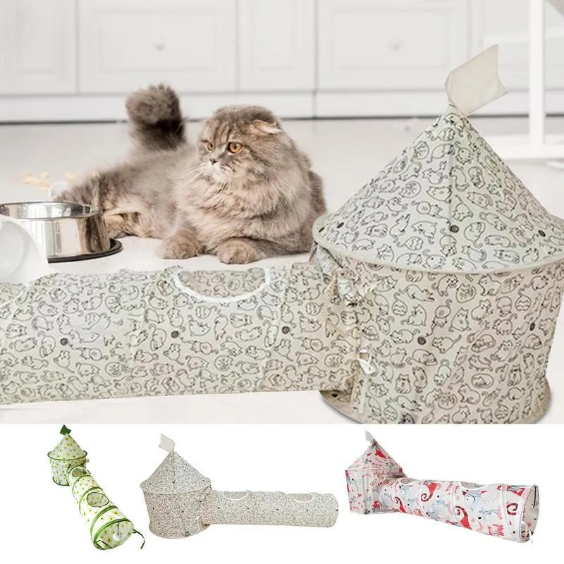 Foldable Playful Interactive Cat Tunnel Toys With Tent