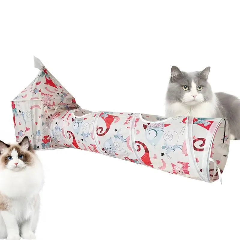 Foldable Playful Interactive Cat Tunnel Toys With Tent