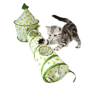 Foldable Playful Interactive Cat Tunnel Toys With Tent