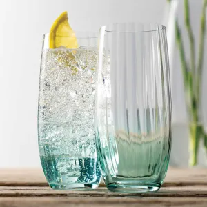 Galway Crystal Erne High Ball Set of 2- Aqua