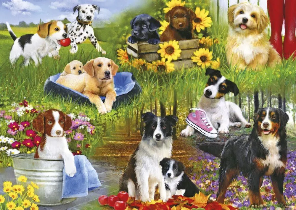 Gibsons Playful Pups 500 Piece Jigsaw