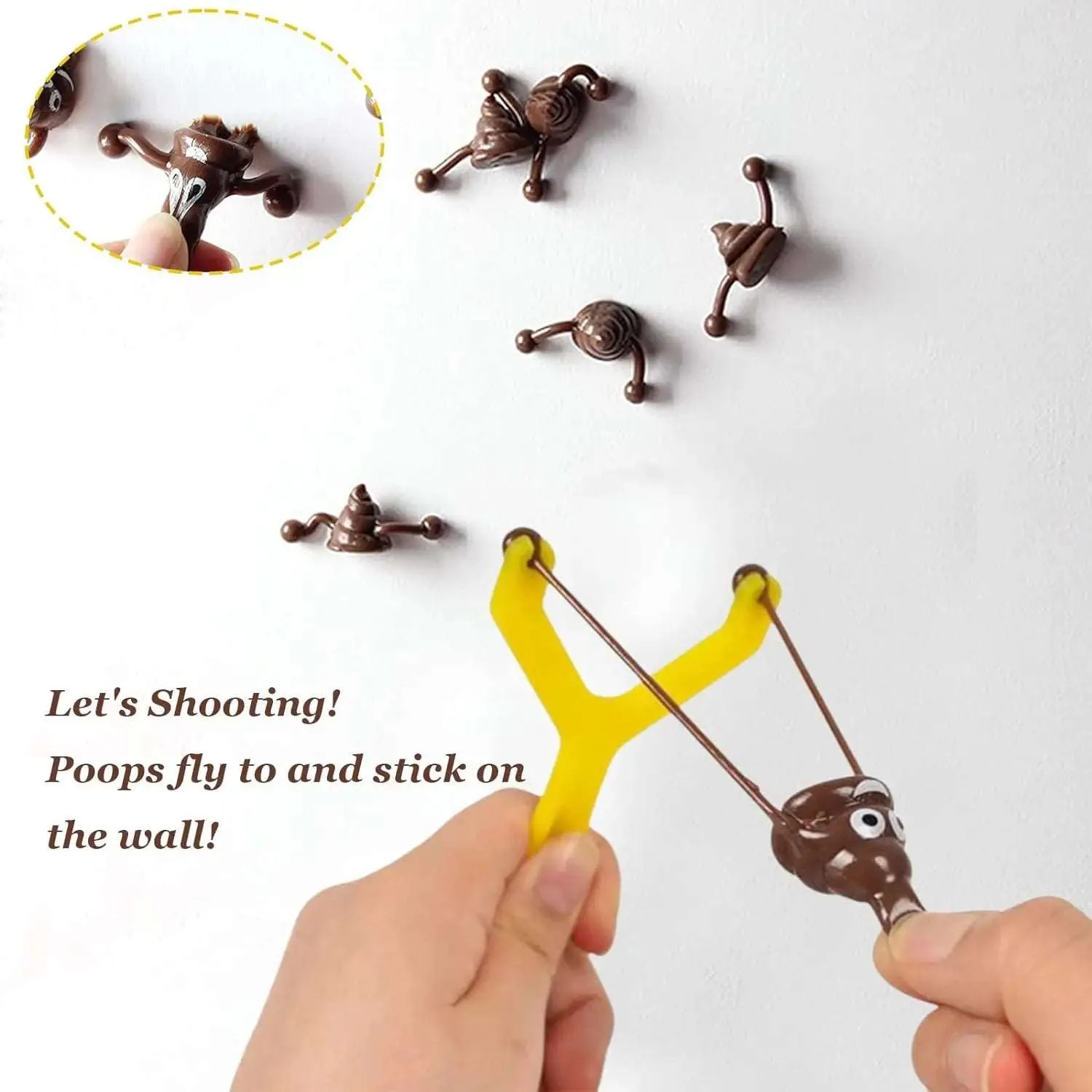 Hilarious 12-Pack Mini Rubber Poop Slingshot Toys for Endless Fun