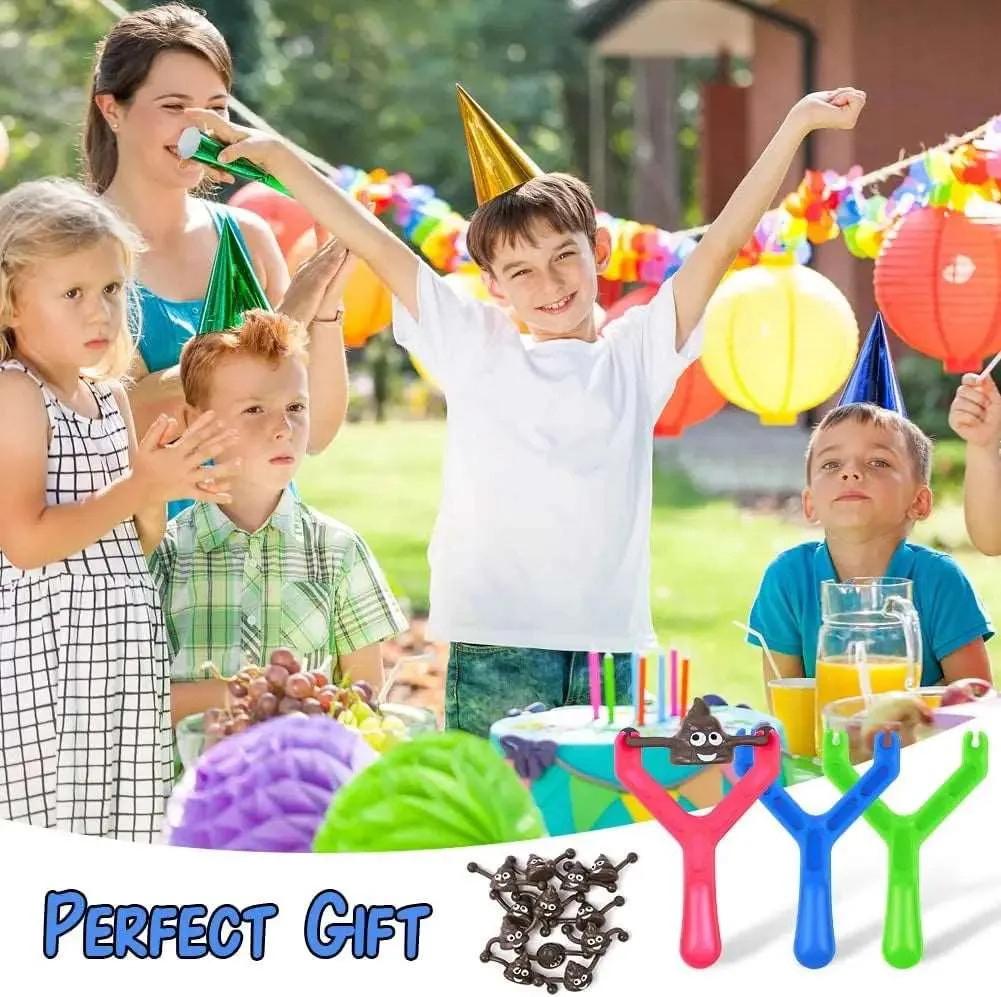 Hilarious 12-Pack Mini Rubber Poop Slingshot Toys for Endless Fun