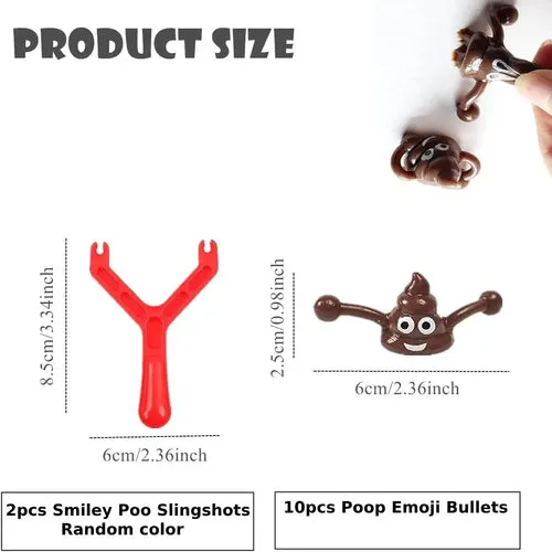 Hilarious 12-Pack Mini Rubber Poop Slingshot Toys for Endless Fun