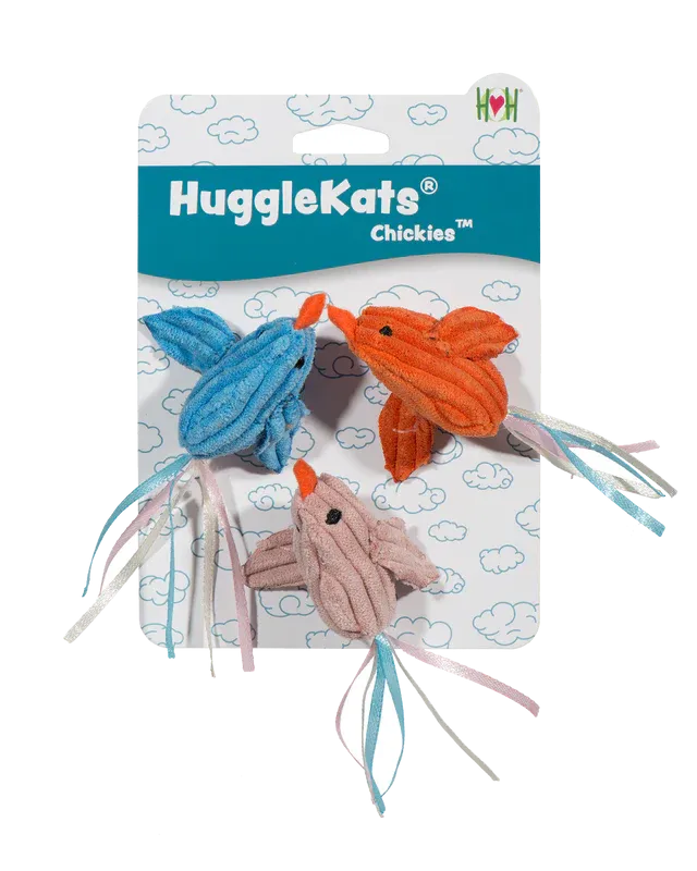 HuggleKats® Chickies Interactive Catnip Cat Toy 3-Pack