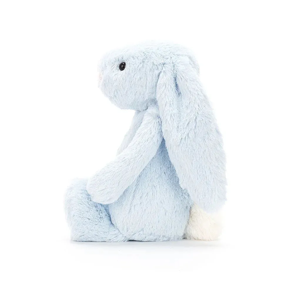 Jellycat Plush Toy Medium Bashful Cream Bunny | Blue