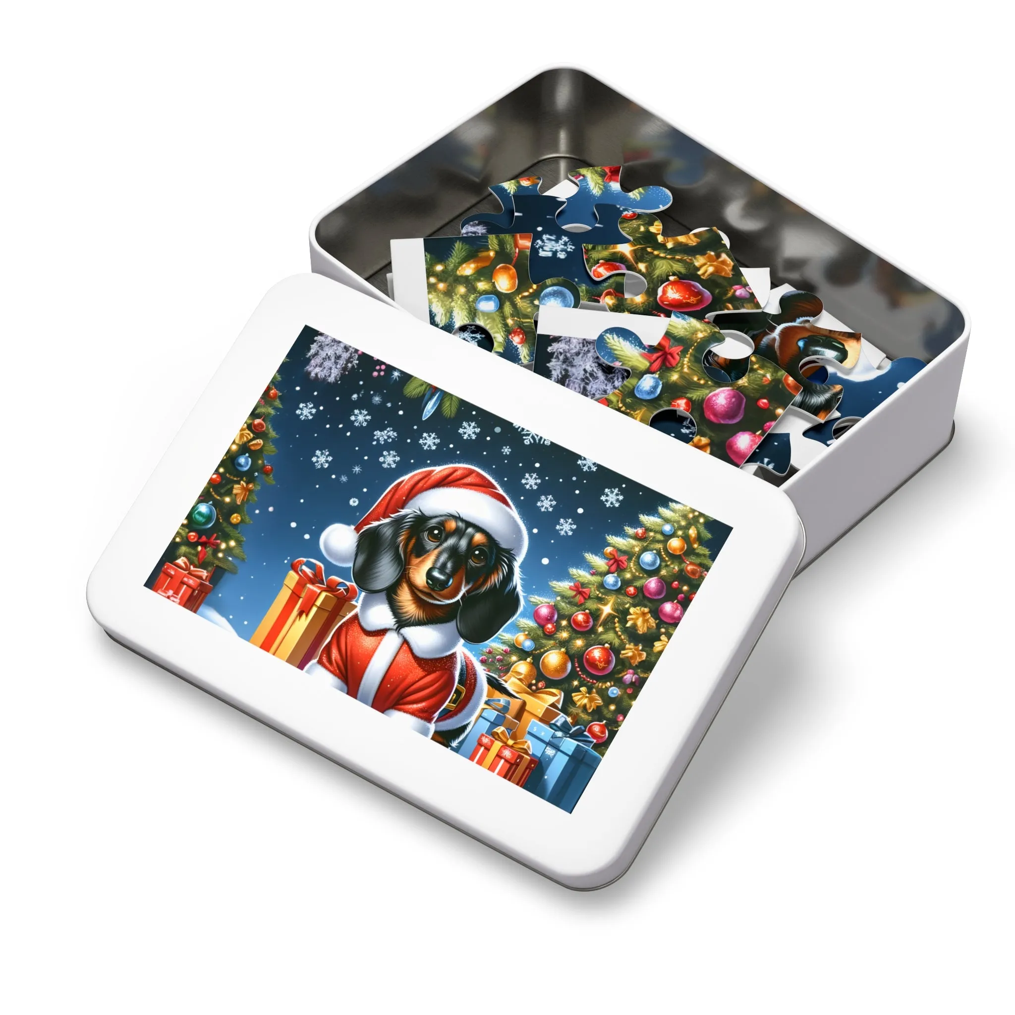 Jigsaw Puzzle, Christmas, Dashound, Personalised/Non-Personalised (30, 110, 252, 500,1000-Piece)