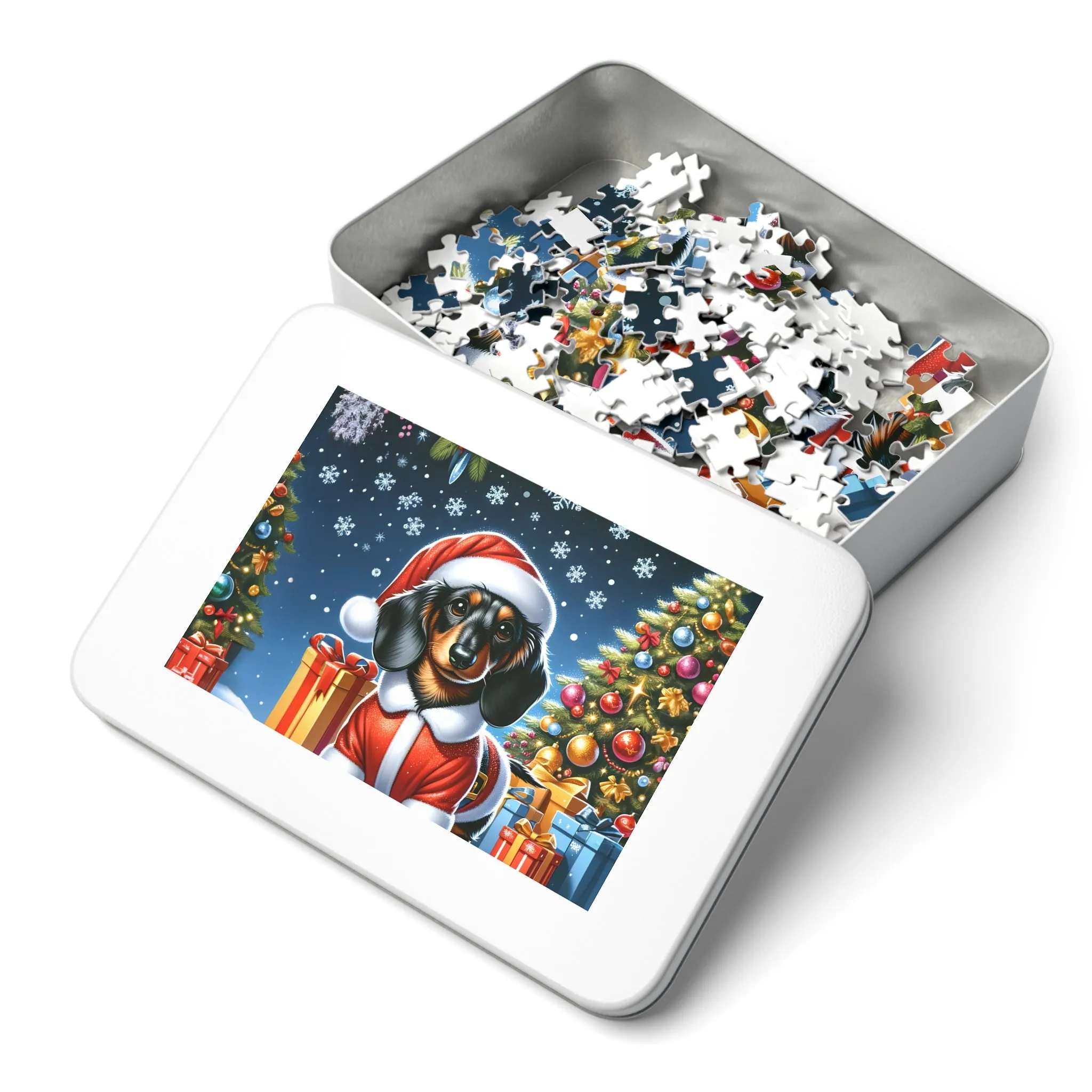 Jigsaw Puzzle, Christmas, Dashound, Personalised/Non-Personalised (30, 110, 252, 500,1000-Piece)