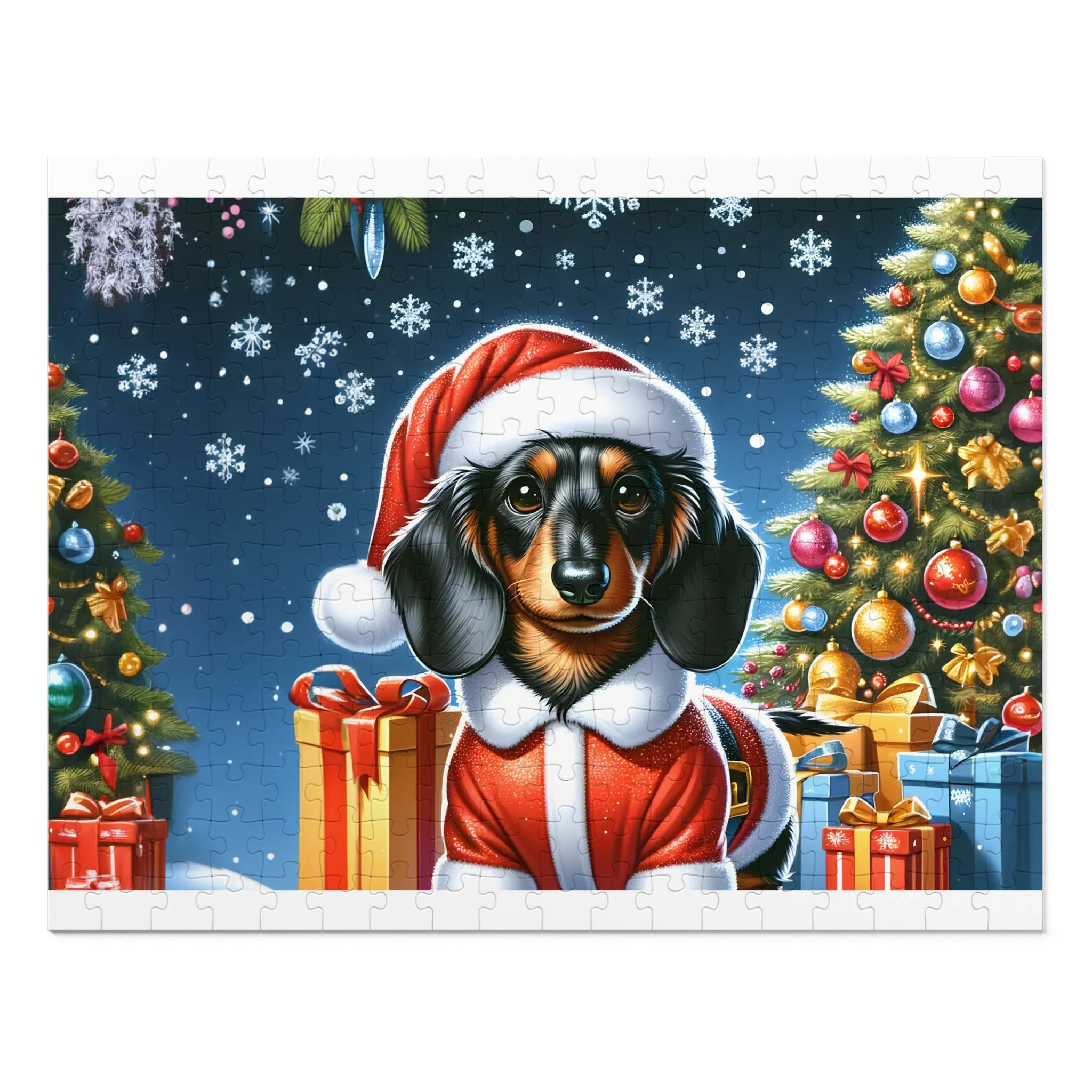 Jigsaw Puzzle, Christmas, Dashound, Personalised/Non-Personalised (30, 110, 252, 500,1000-Piece)