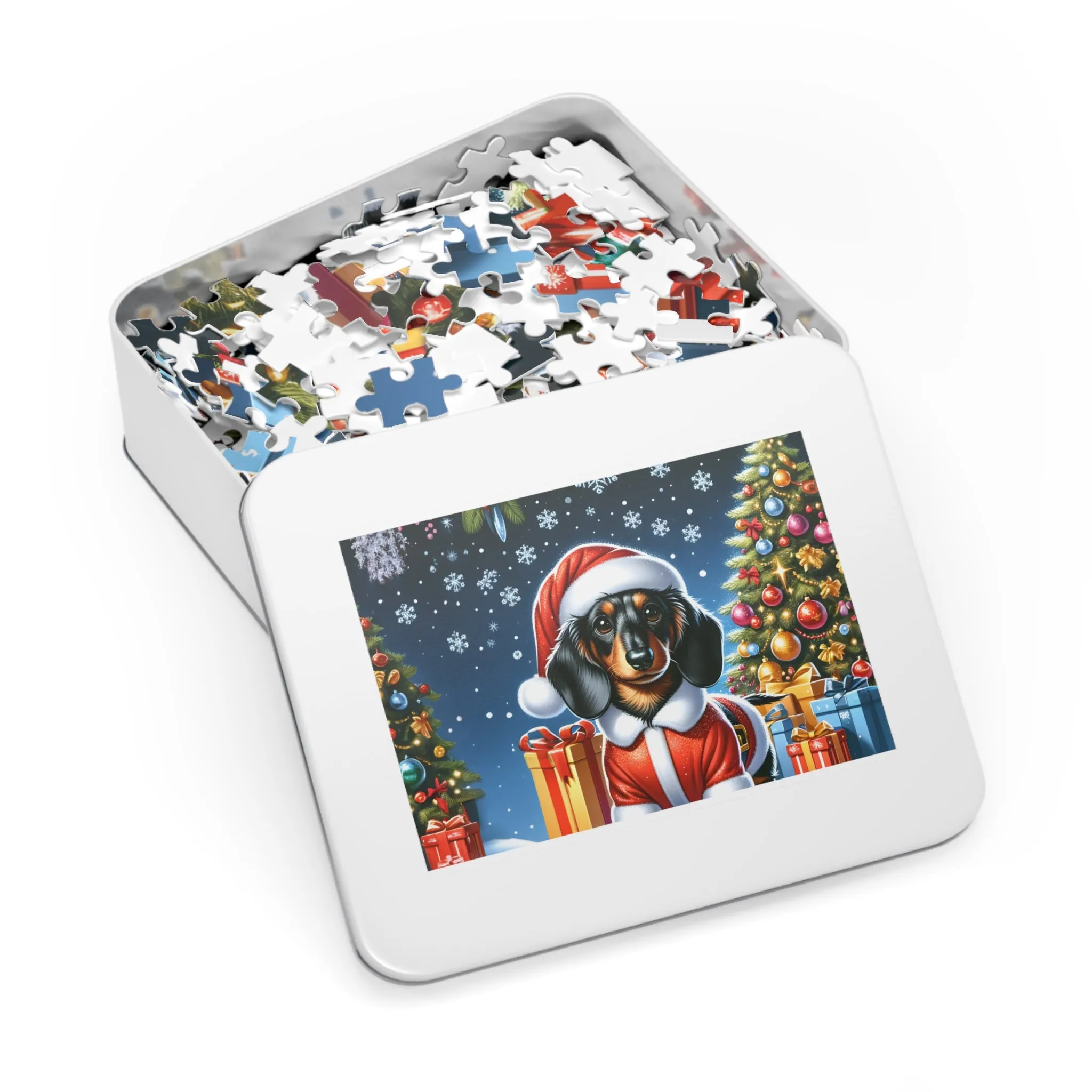 Jigsaw Puzzle, Christmas, Dashound, Personalised/Non-Personalised (30, 110, 252, 500,1000-Piece)