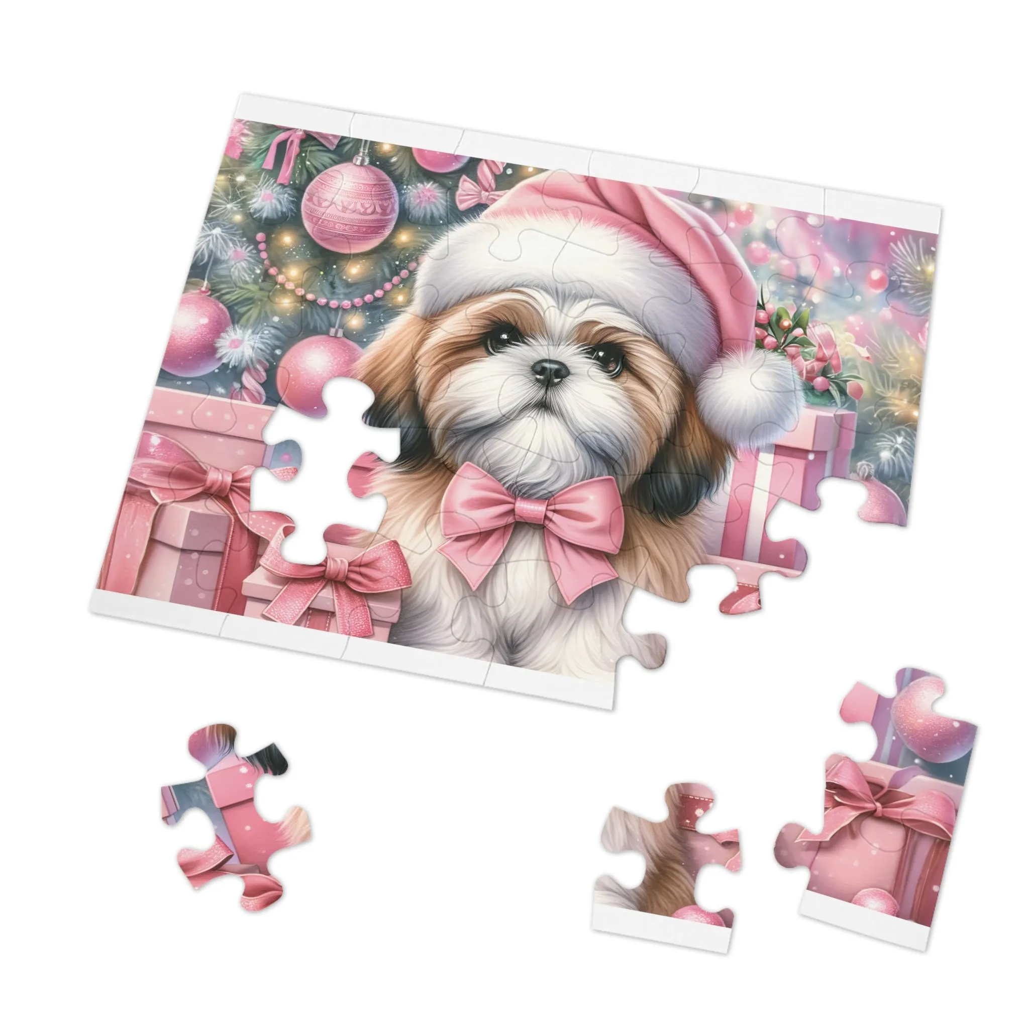 Jigsaw Puzzle, Christmas, Shiatzu, Personalised/Non-Personalised (30, 110, 252, 500,1000-Piece)