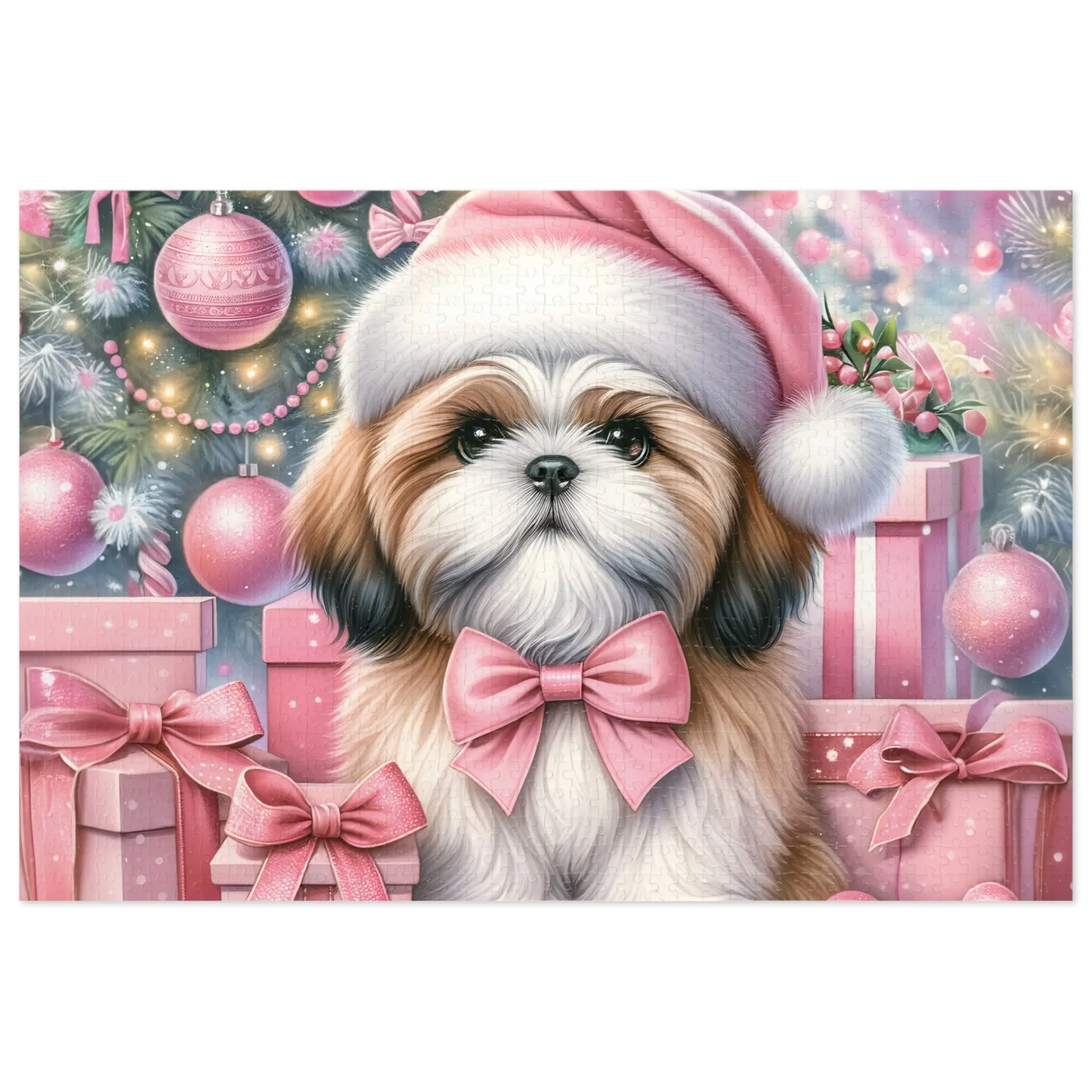 Jigsaw Puzzle, Christmas, Shiatzu, Personalised/Non-Personalised (30, 110, 252, 500,1000-Piece)