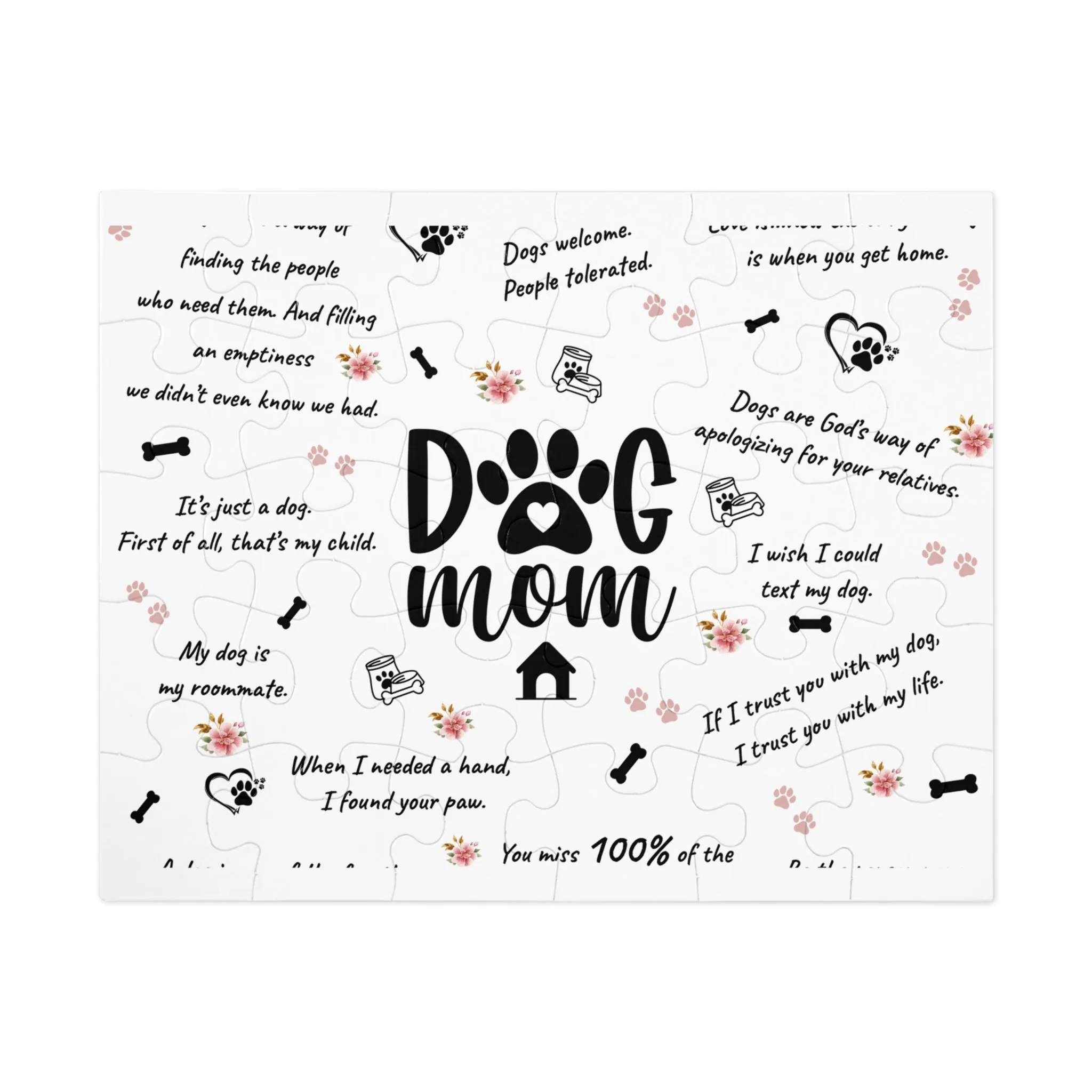 Jigsaw Puzzle, Dog Mom, Personalised/Non-Personalised (30, 110, 252, 500,1000-Piece)