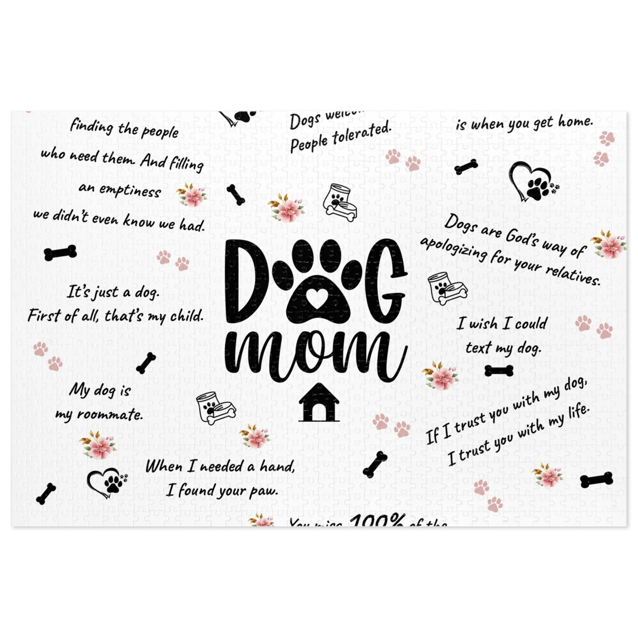 Jigsaw Puzzle, Dog Mom, Personalised/Non-Personalised (30, 110, 252, 500,1000-Piece)