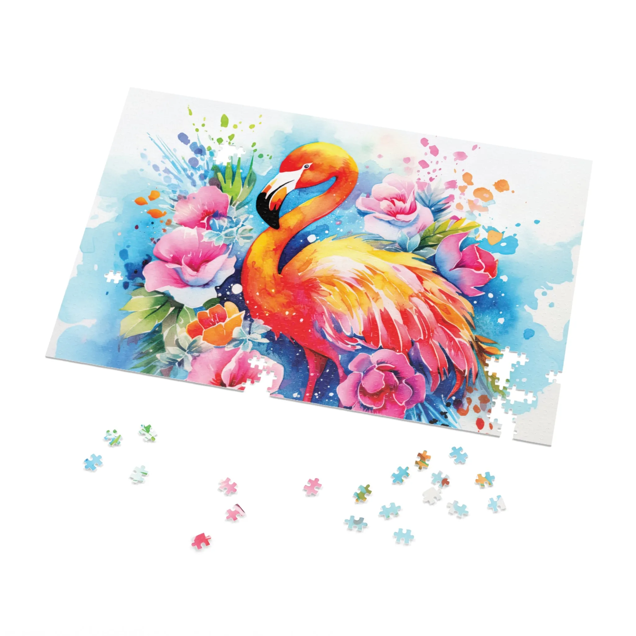 Jigsaw Puzzle, Flamingo, Personalised/Non-Personalised (30, 110, 252, 500,1000-Piece)