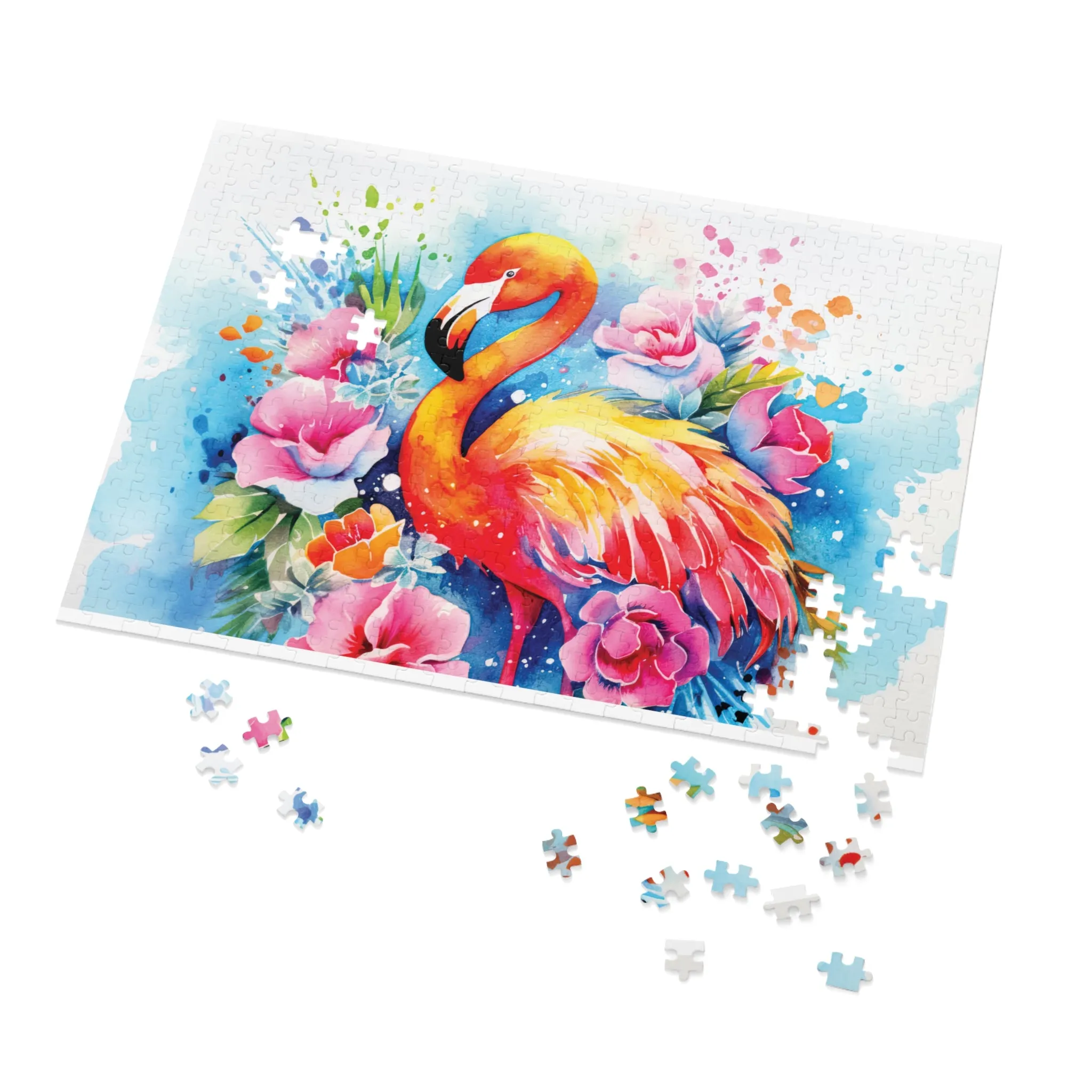 Jigsaw Puzzle, Flamingo, Personalised/Non-Personalised (30, 110, 252, 500,1000-Piece)