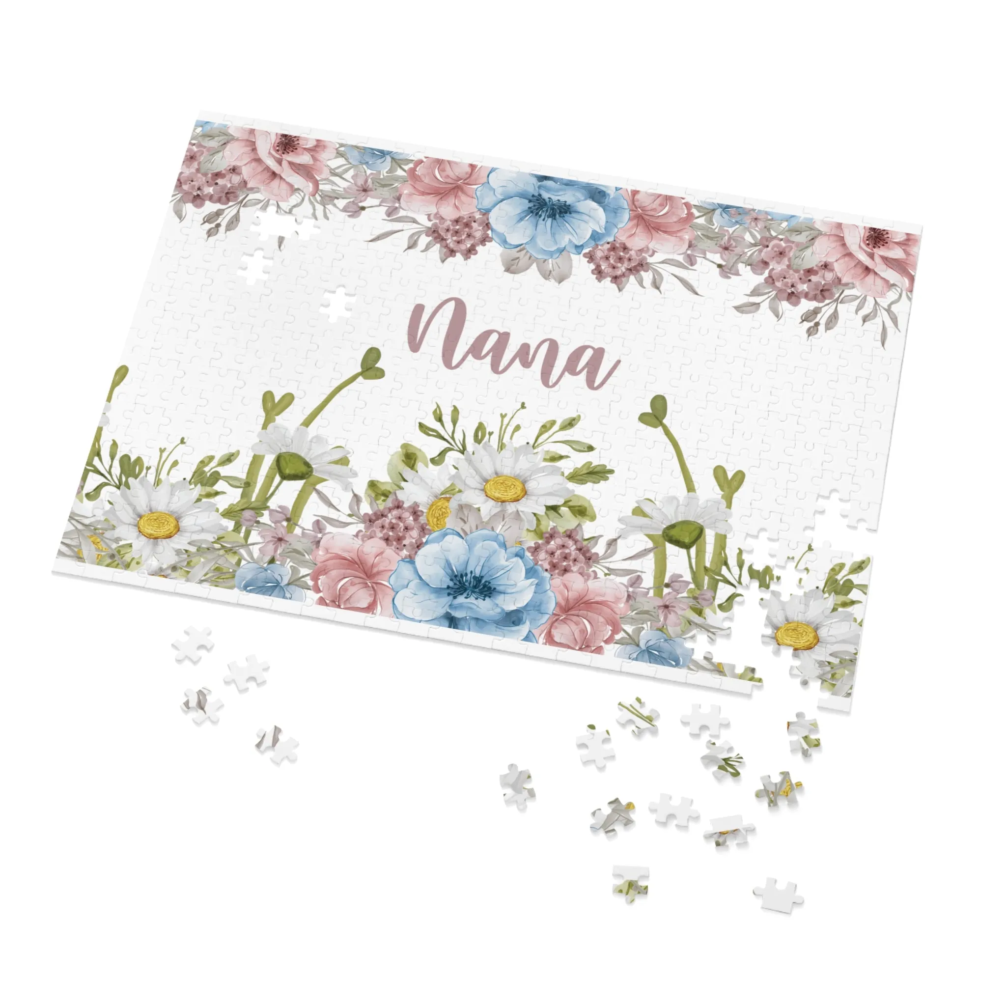 Jigsaw Puzzle, Floral, Nana, Personalised/Non-Personalised (30, 110, 252, 500,1000-Piece)