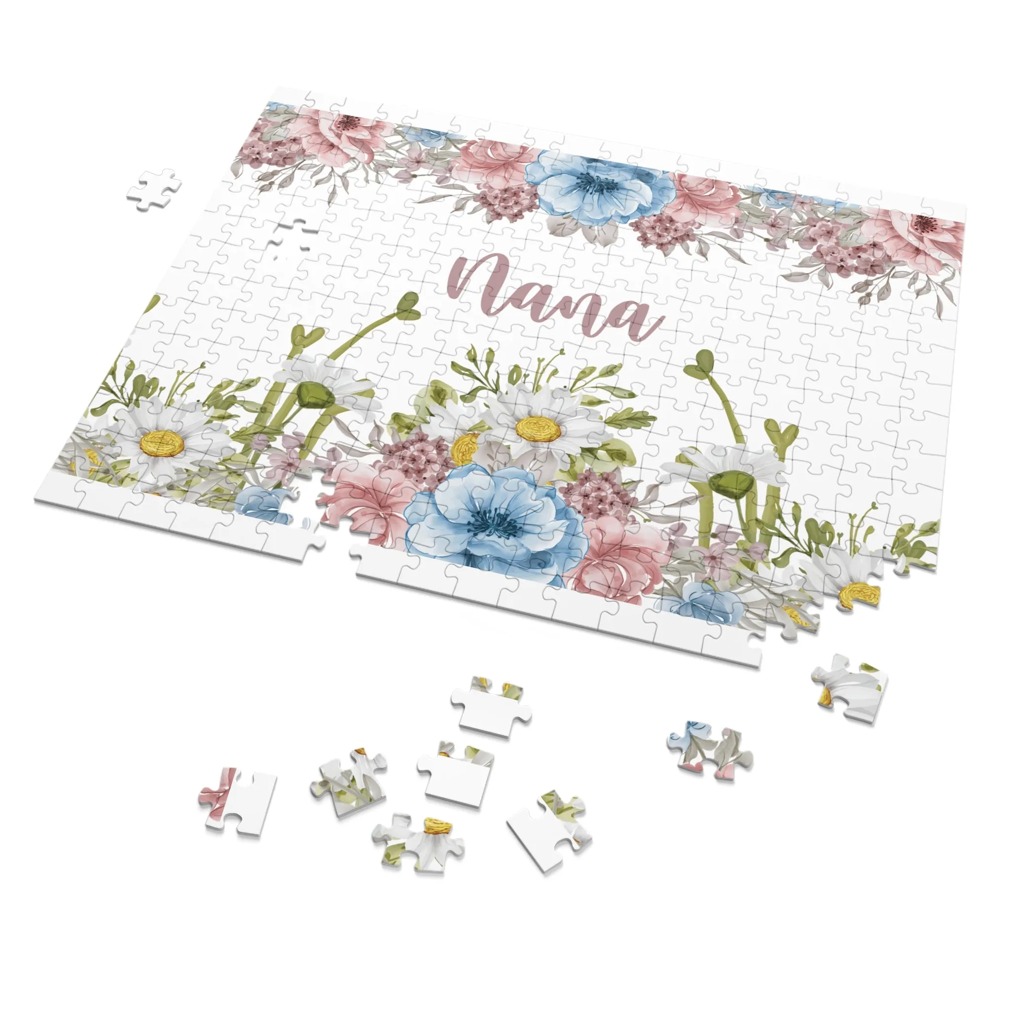 Jigsaw Puzzle, Floral, Nana, Personalised/Non-Personalised (30, 110, 252, 500,1000-Piece)