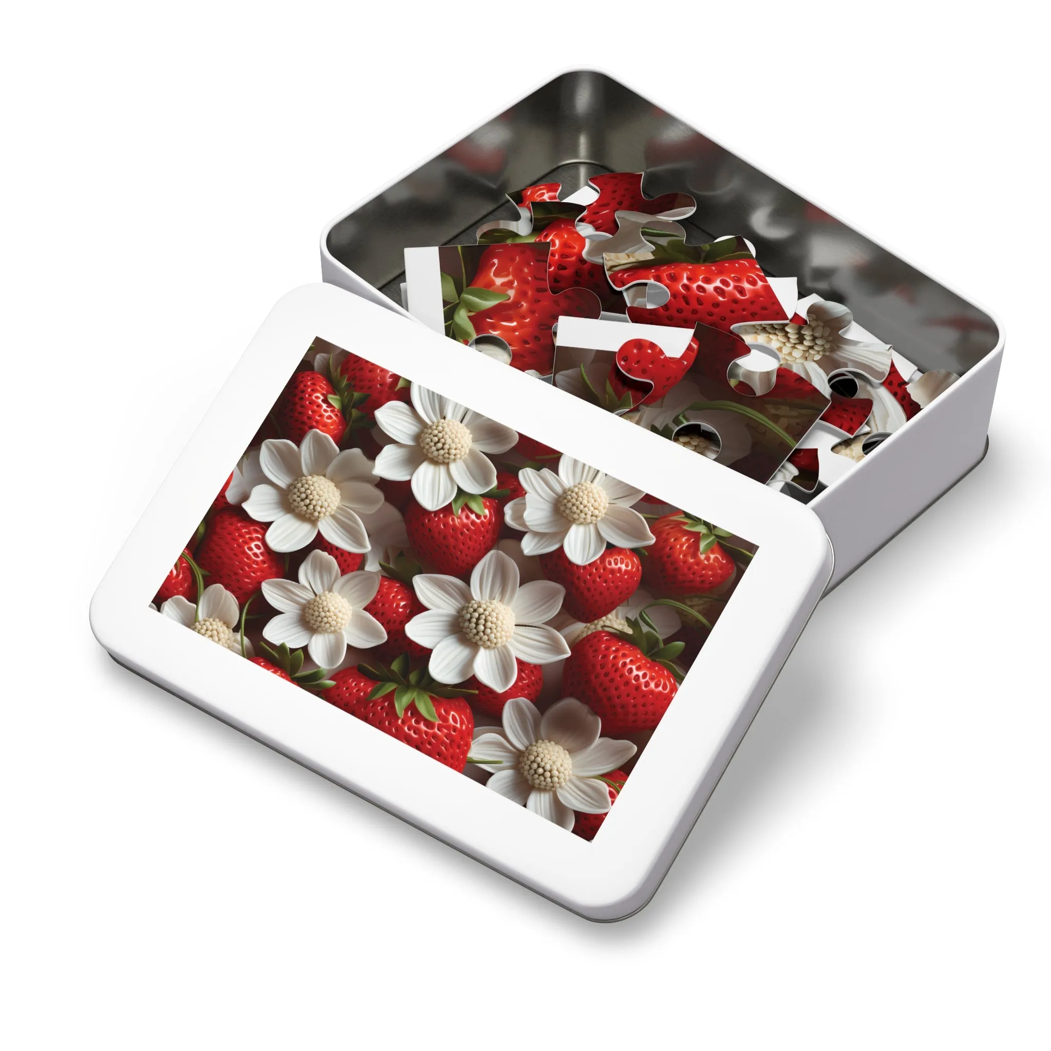 Jigsaw Puzzle, Floral, Strawberries, Personalised/Non-Personalised (30, 110, 252, 500,1000-Piece)