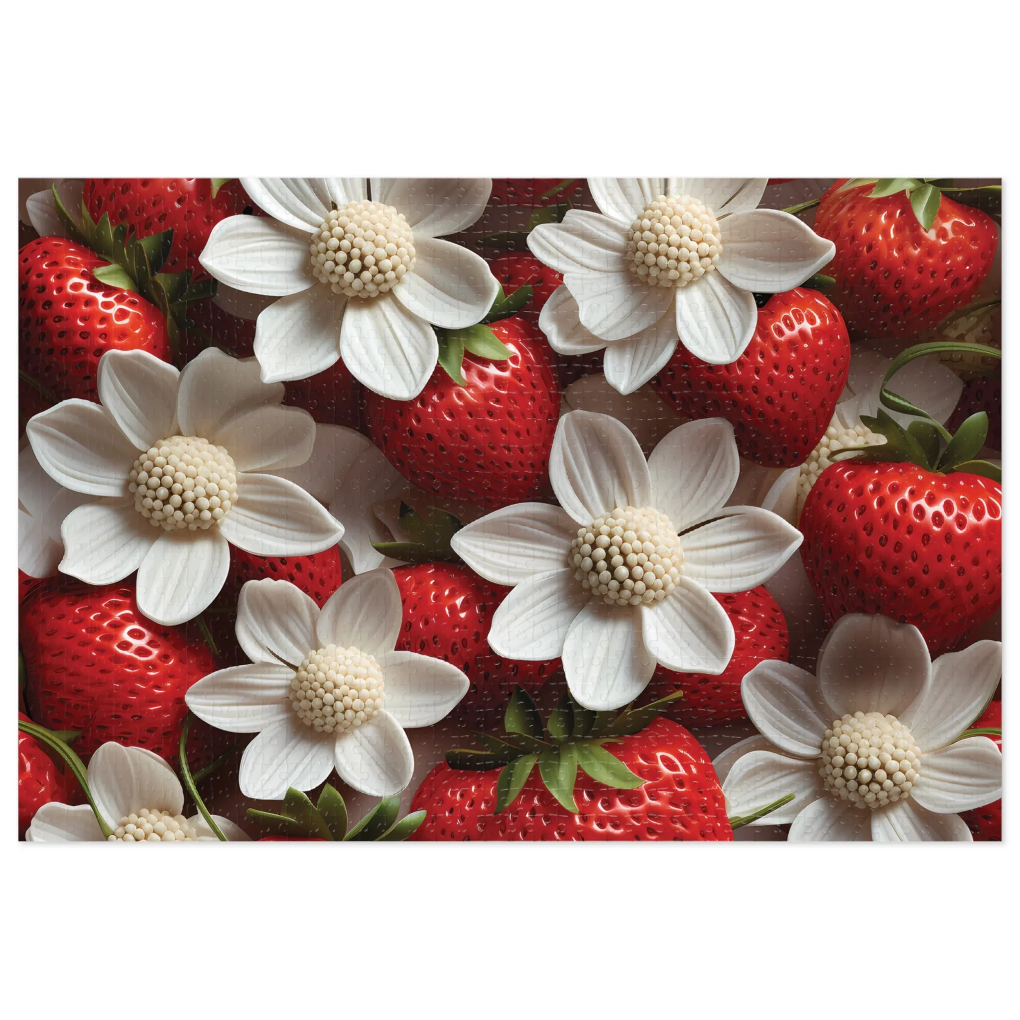 Jigsaw Puzzle, Floral, Strawberries, Personalised/Non-Personalised (30, 110, 252, 500,1000-Piece)