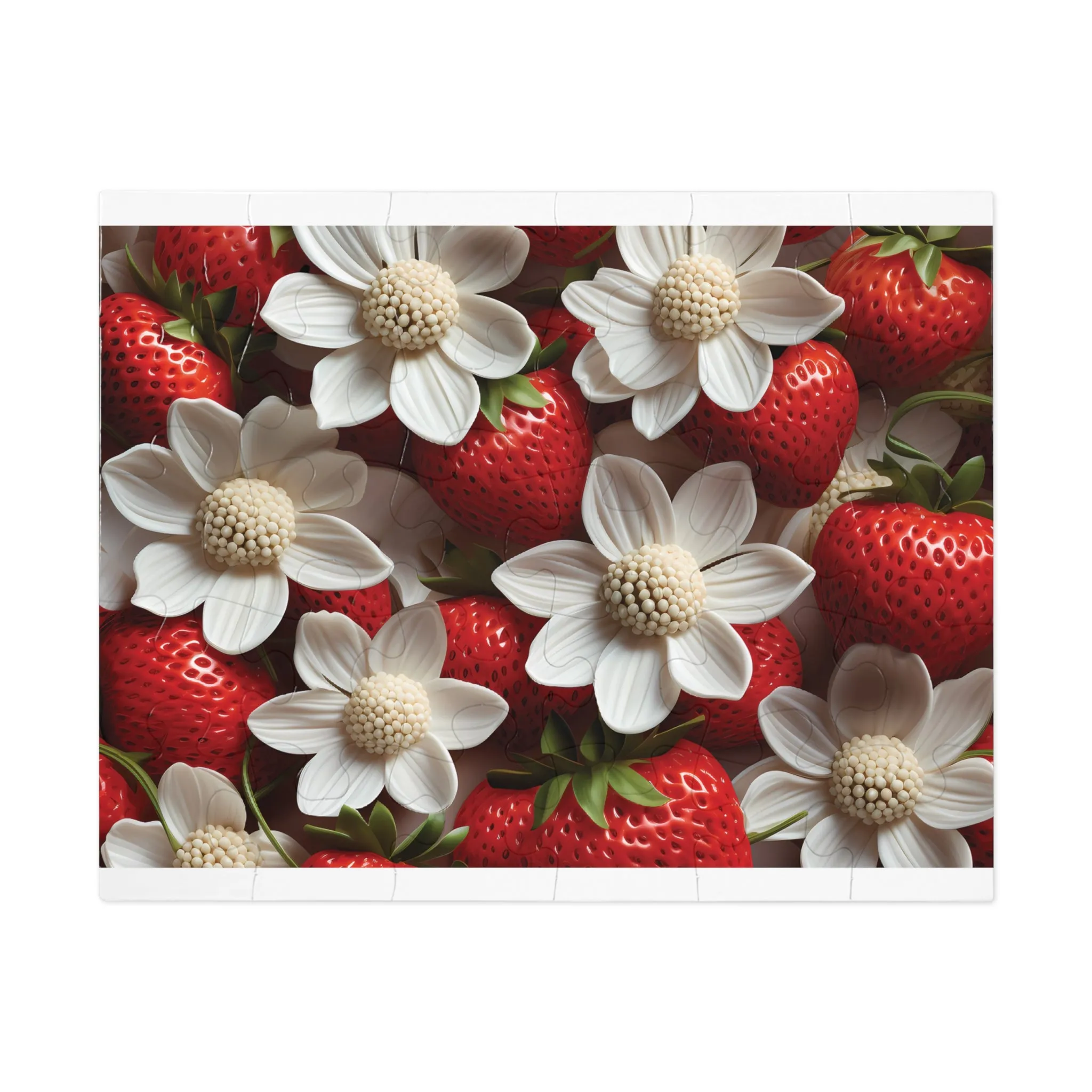 Jigsaw Puzzle, Floral, Strawberries, Personalised/Non-Personalised (30, 110, 252, 500,1000-Piece)