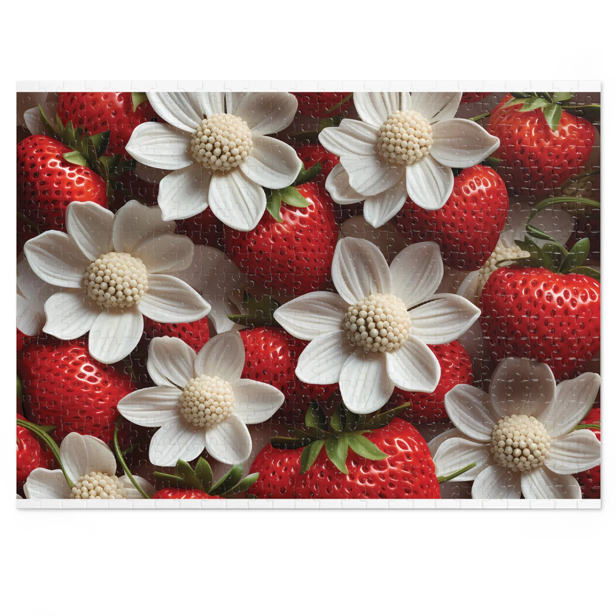 Jigsaw Puzzle, Floral, Strawberries, Personalised/Non-Personalised (30, 110, 252, 500,1000-Piece)