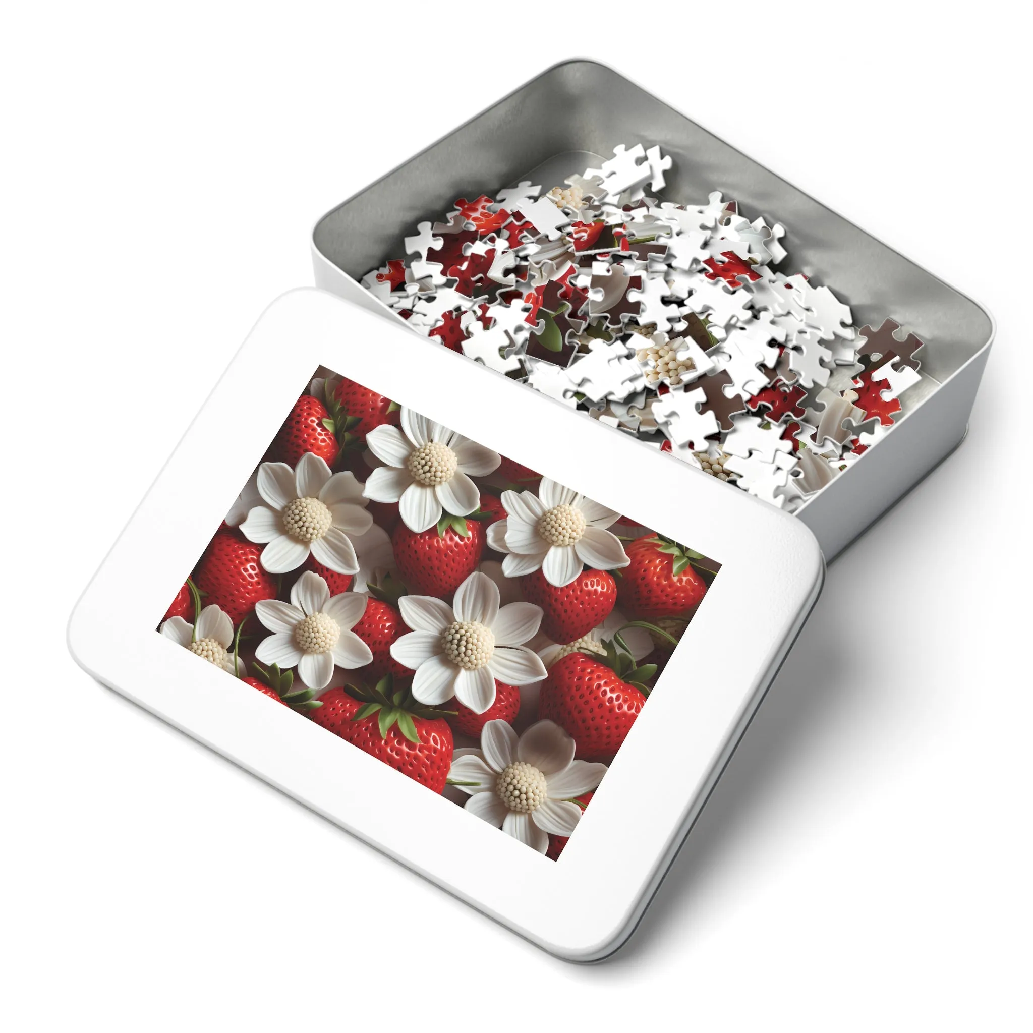 Jigsaw Puzzle, Floral, Strawberries, Personalised/Non-Personalised (30, 110, 252, 500,1000-Piece)