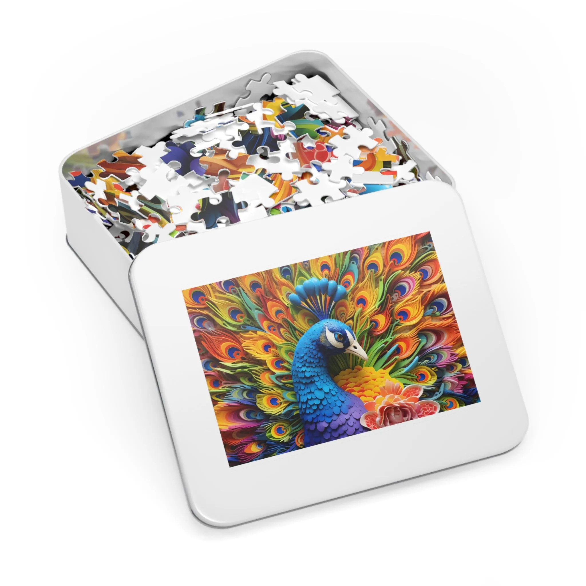 Jigsaw Puzzle, Peacock, Personalised/Non-Personalised (30, 110, 252, 500,1000-Piece)