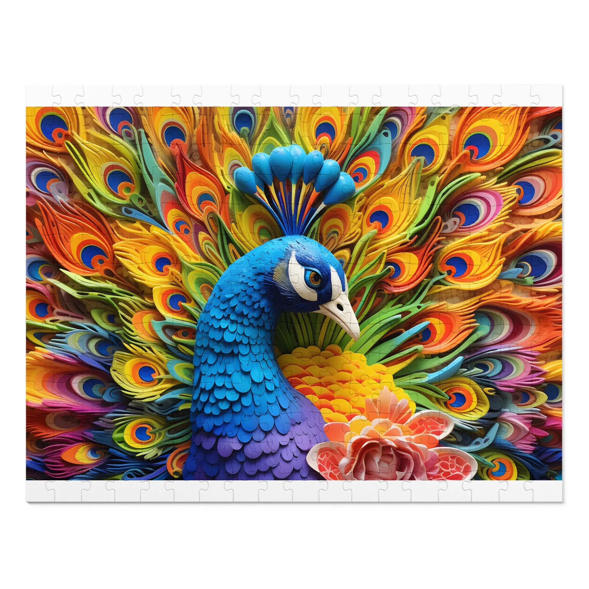 Jigsaw Puzzle, Peacock, Personalised/Non-Personalised (30, 110, 252, 500,1000-Piece)