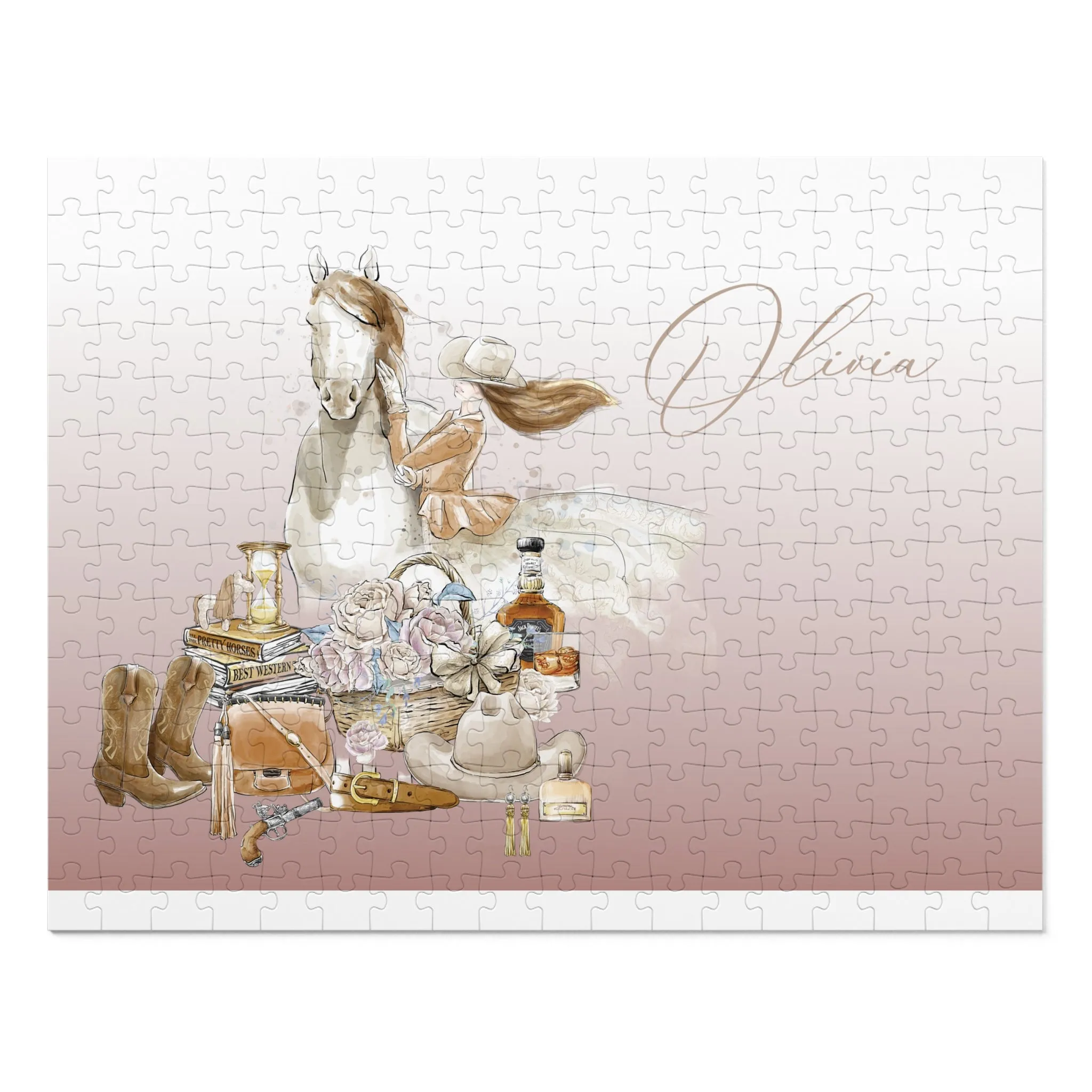 Jigsaw Puzzle, Western, Just a Girl Who Loves Horses, Personalised/Non-Personalised (30, 110, 252, 500,1000-Piece)