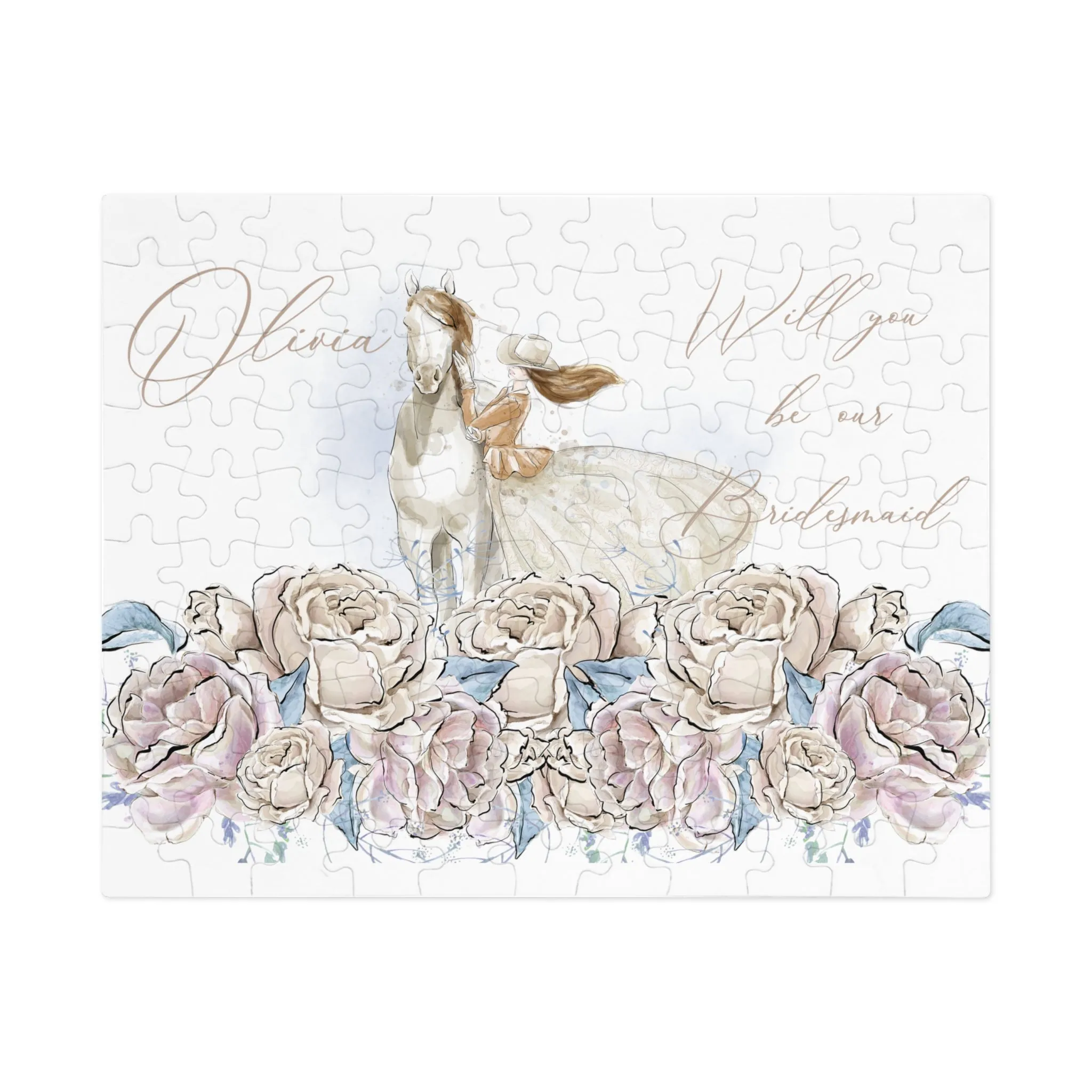 Jigsaw Puzzle, Western, Romance Floral, Bridal, Will you be our Bridesmaid, Personalised/Non-Personalised (30, 110, 252, 500,1000-Piece)