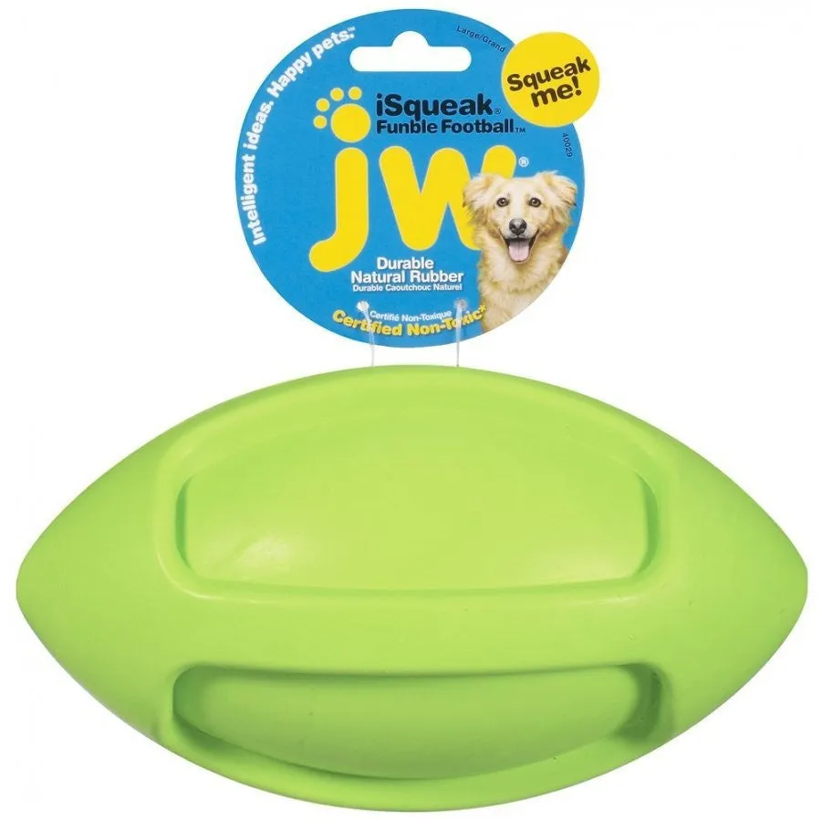 JW Pet Medium Funble Football Rubber Dog Toy