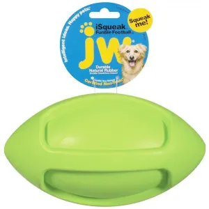 JW Pet Medium Funble Football Rubber Dog Toy