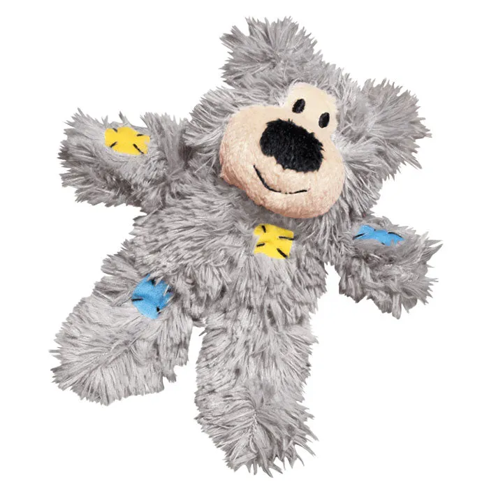 KONG Softies Patchwork Bear Cat Toy