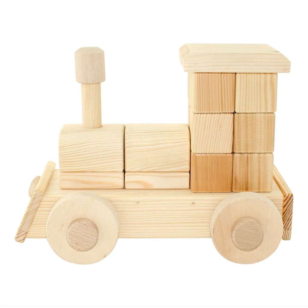 Large Natural Wooden Puzzle Train - Annie